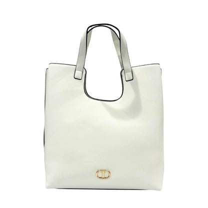 Shoulder Bag by Twinset for women in polyurethane gold & white features a effortless sophistication silhouette, secured by a zipper with ample built-in-compartments and versatile shoulder-strap & adjustable-strap for a effortless sophistication finish.