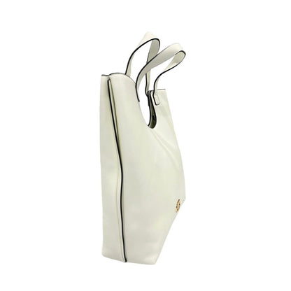 Shoulder Bag by Twinset for women in polyurethane gold & white showcases a statuesque silhouette, artfully detailed with a secure zipper, organized built-in-compartments, and versatile shoulder-strap & adjustable-strap for a statuesque look.
