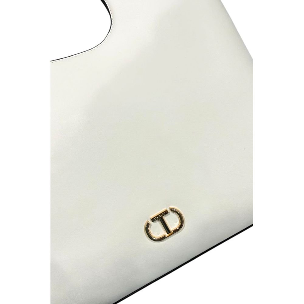 Shoulder Bag by Twinset for women in polyurethane gold & white features a stately silhouette, showcasing a secure zipper, ample built-in-compartments, and stately shoulder-strap & adjustable-strap for a stately finish.