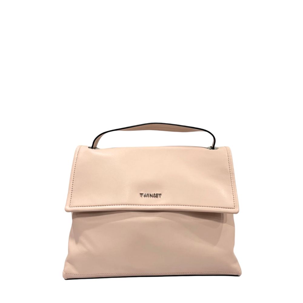 Shoulder Flap Bag by Twinset for women in polyurethane black, multicolor, pink & silver features a stately silhouette, showcasing a secure flap, magnetic & button, ample built-in-compartments, and stately shoulder-strap & adjustable-strap for a stately finish.