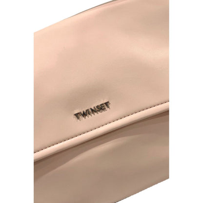 Shoulder Flap Bag by Twinset for women in polyurethane black, multicolor, pink & silver features a statuesque silhouette, showcasing a secure flap, magnetic & button and statuesque built-in-compartments with versatile shoulder-strap & adjustable-strap for a statuesque finish.