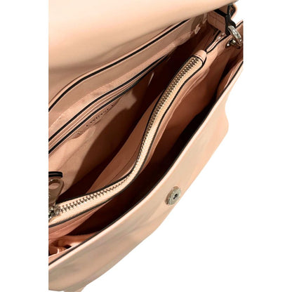 Shoulder Flap Bag by Twinset for women in polyurethane black, multicolor, pink & silver showcases a statuesque silhouette, artfully detailed with a secure flap, magnetic & button, organized built-in-compartments, and versatile shoulder-strap & adjustable-strap for a statuesque look.