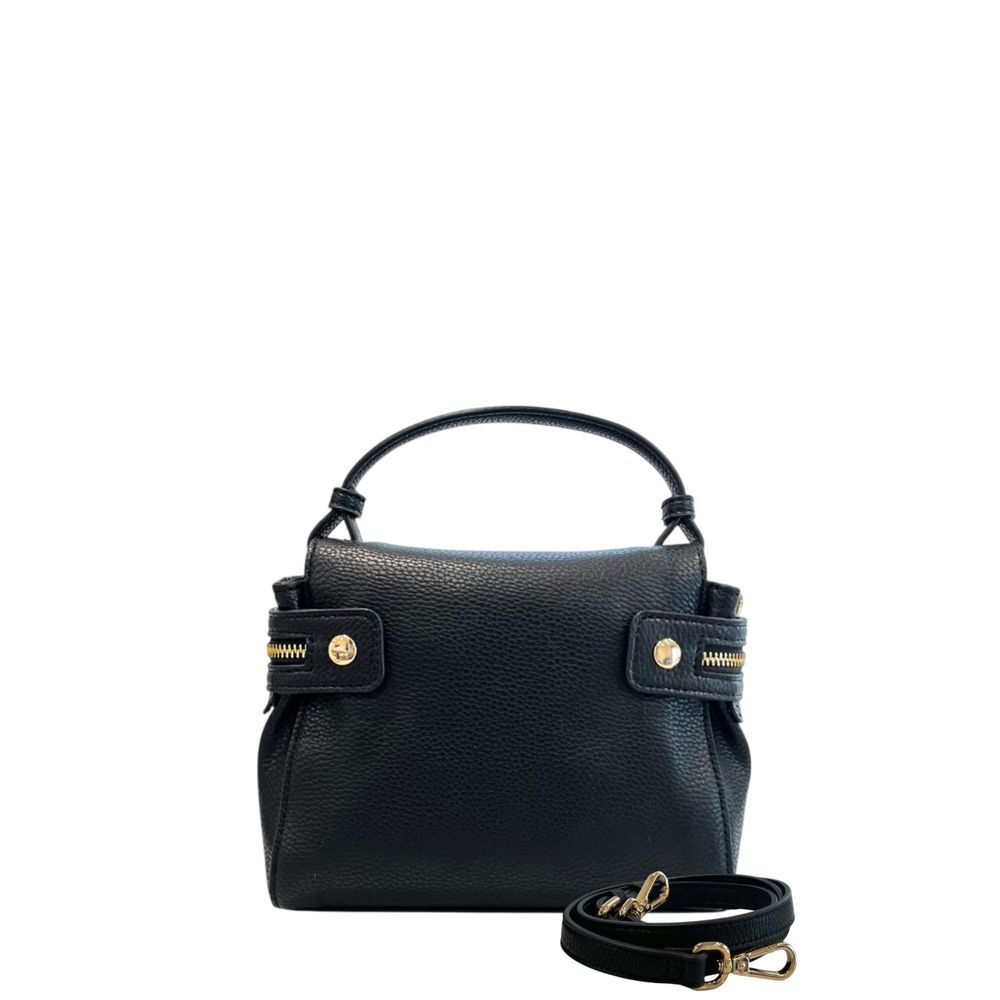Mini Shoulder Bag by Twinset for women in polyurethane black, gold & yellow presents a statuesque silhouette, showcasing a secure zipper and statuesque with versatile shoulder-strap & adjustable-strap for a sophisticated look.