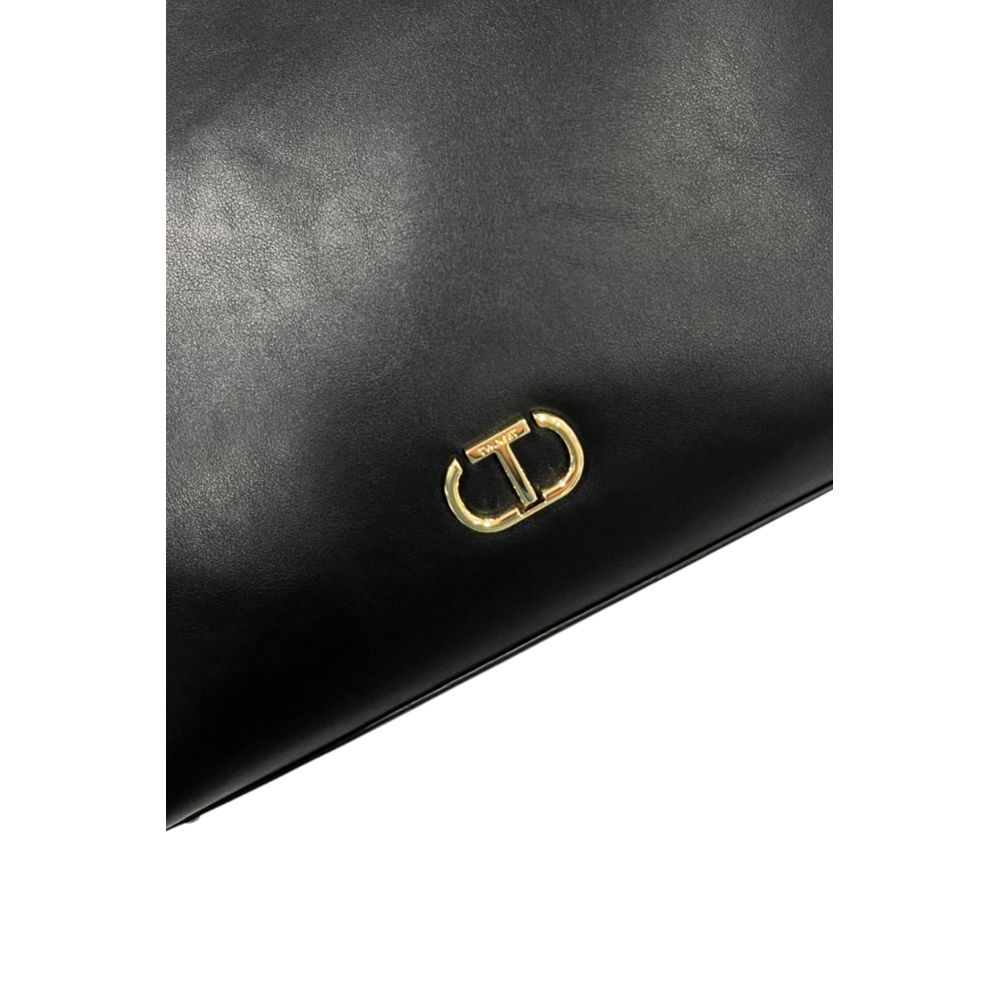 Shoulder Bag by Twinset for women in polyurethane black & gold features a effortless sophistication silhouette, secured by a zipper with ample built-in-compartments and versatile shoulder-strap & adjustable-strap for a effortless sophistication finish.