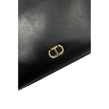 Shoulder Bag by Twinset for women in polyurethane black & gold features a effortless sophistication silhouette, secured by a zipper with ample built-in-compartments and versatile shoulder-strap & adjustable-strap for a effortless sophistication finish.