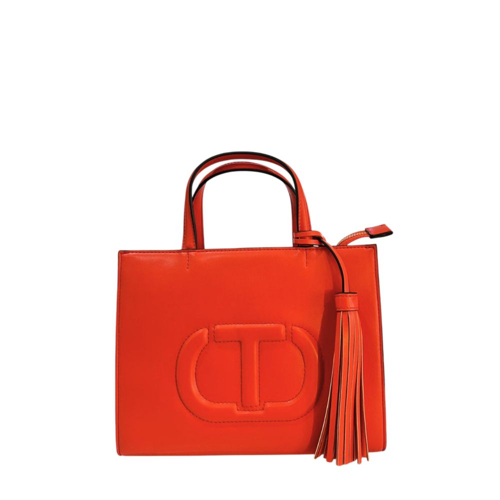 Shoulder Bag by Twinset for women in polyurethane faux leather gold & orange features a effortless sophistication silhouette, secured by a zipper with ample and versatile for a effortless sophistication finish.