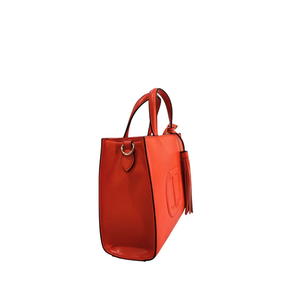 Shoulder Bag by Twinset for women in polyurethane faux leather gold & orange features an effortlessly chic silhouette with a secure zipper, ample , and versatile for effortlessly chic everyday luxury.