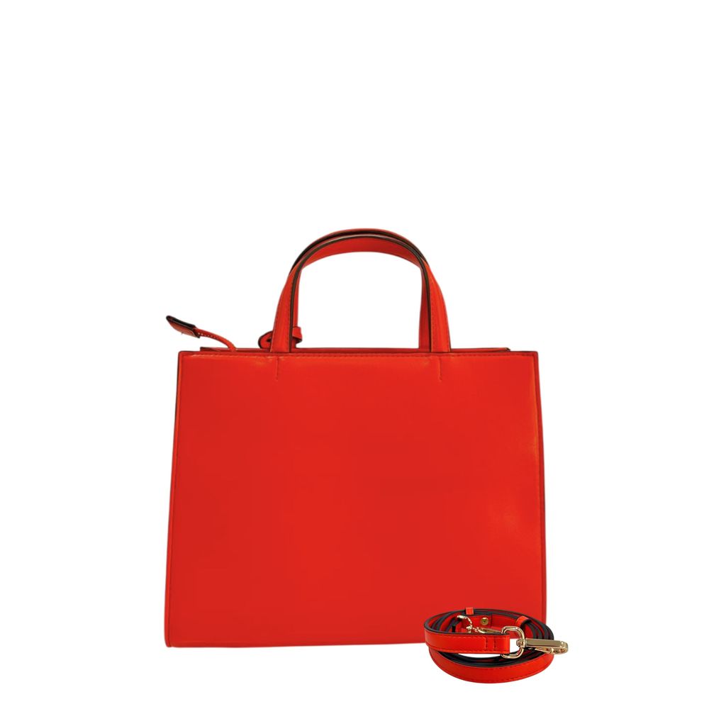 Shoulder Bag by Twinset for women in polyurethane faux leather gold & orange features a stately silhouette, showcasing a secure zipper, ample , and stately for a stately finish.