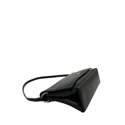 Shoulder Flap Clutch Handbag by Twinset for women in polyethylene black & silver features a architectural silhouette, showcasing a secure flap, magnetic & button, ample built-in-compartments, and versatile shoulder-strap & adjustable-strap for a architectural finish.