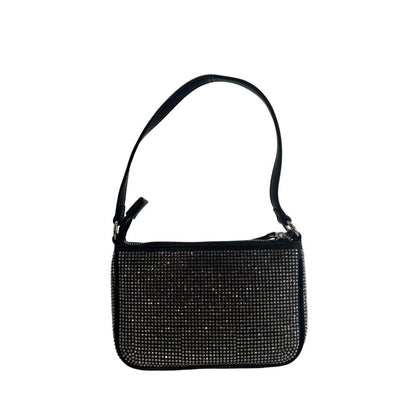 Shoulder Clutch Handbag by Twinset for women in polyurethane black, yellow & signature showcases a sculptural silhouette, featuring a secure zipper, ample built-in-compartments, and versatile shoulder-strap for a sculptural finish.