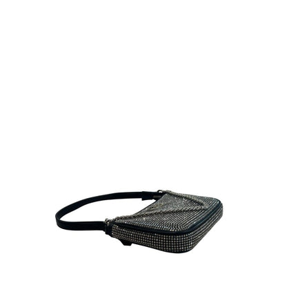 Shoulder Clutch Handbag by Twinset for women in polyurethane black, yellow & signature features a statuesque silhouette, showcasing a secure zipper and organized built-in-compartments with versatile shoulder-strap for statuesque evening wear.