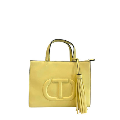 Shoulder Bag by Twinset for women in polyethylene bicolour & gold features a statuesque silhouette, showcasing a secure zipper and statuesque built-in-compartments with versatile shoulder-strap & adjustable-strap for a statuesque finish.