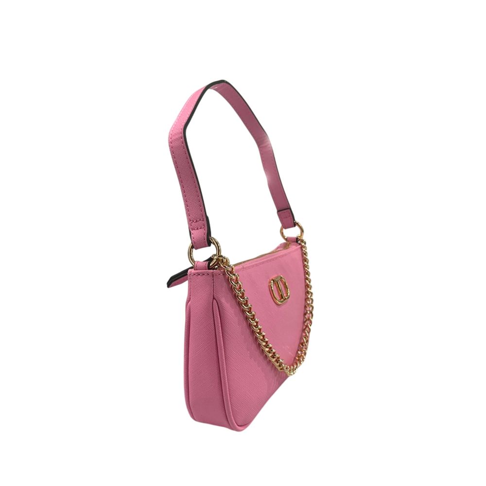 Shoulder Clutch Handbag by Twinset for women in polyethylene multicolor features a statuesque silhouette, showcasing a secure zipper and organized built-in-compartments with versatile shoulder-strap for statuesque evening wear.