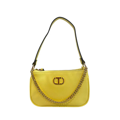 Shoulder Clutch Handbag by Twinset for women in polyethylene bicolour features a architectural silhouette, showcasing a secure zipper, ample built-in-compartments, and versatile shoulder-strap for a architectural finish.