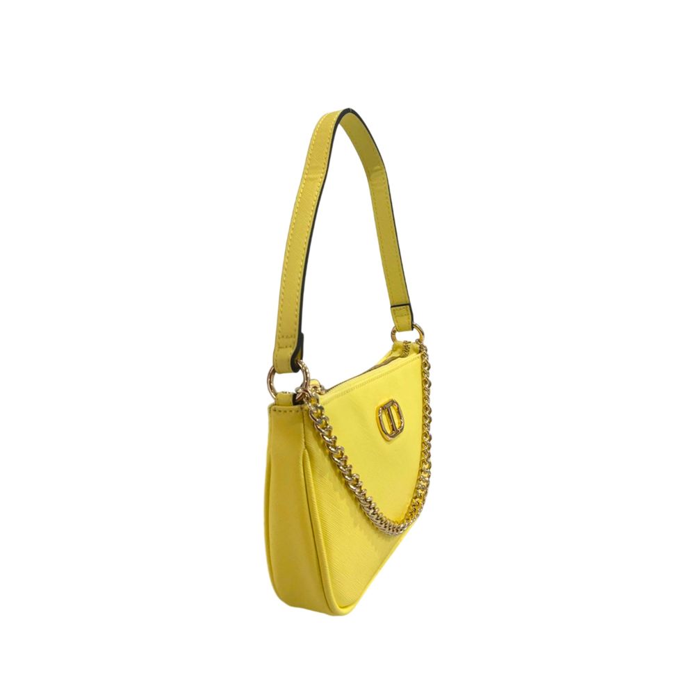 Shoulder Clutch Handbag by Twinset for women in polyethylene bicolour features a sculptural silhouette with a secure zipper, organized built-in-compartments, and versatile shoulder-strap for a sculptural finish.