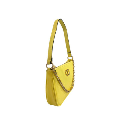 Shoulder Clutch Handbag by Twinset for women in polyethylene bicolour features a sculptural silhouette with a secure zipper, organized built-in-compartments, and versatile shoulder-strap for a sculptural finish.