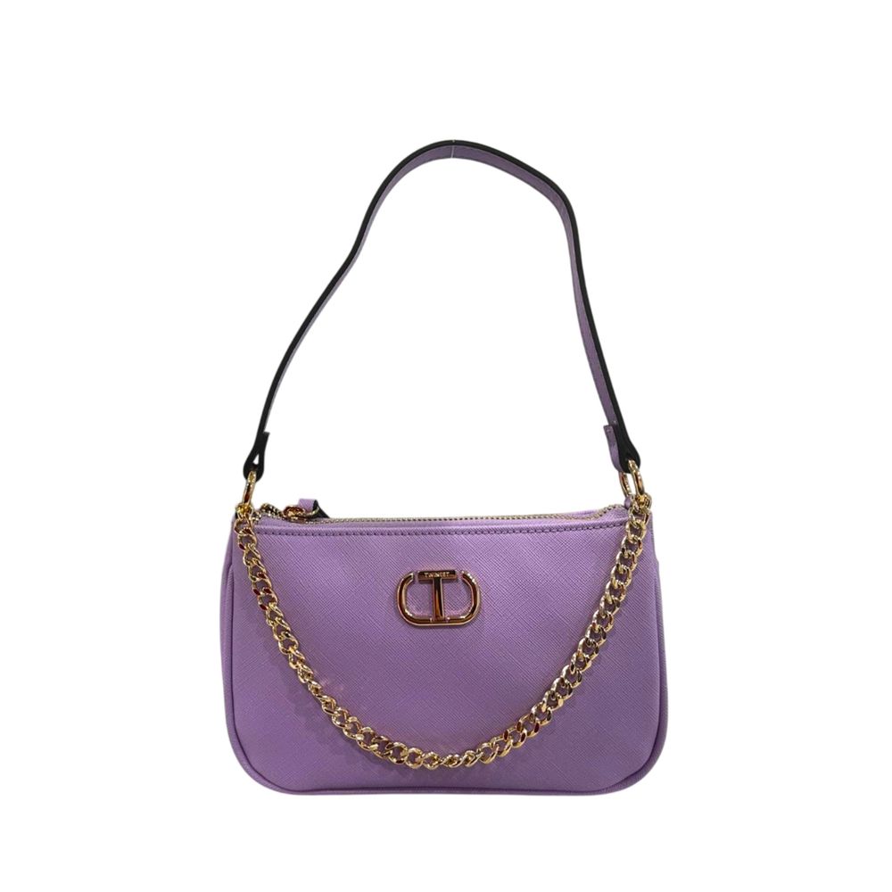 Shoulder Clutch Handbag by Twinset for women in polyethylene multicolor features a sculptural silhouette with a secure zipper, ample built-in-compartments, and versatile shoulder-strap for a sculptural finish.