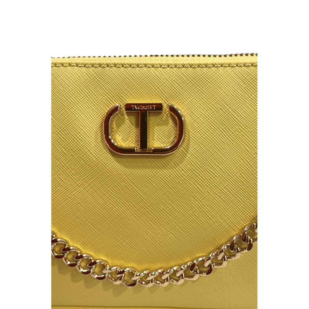 Shoulder Clutch Handbag by Twinset for women in polyethylene bicolour features a sculptural silhouette with a secure zipper, ample built-in-compartments, and versatile shoulder-strap for a sculptural finish.