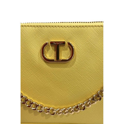 Shoulder Clutch Handbag by Twinset for women in polyethylene bicolour features a sculptural silhouette with a secure zipper, ample built-in-compartments, and versatile shoulder-strap for a sculptural finish.
