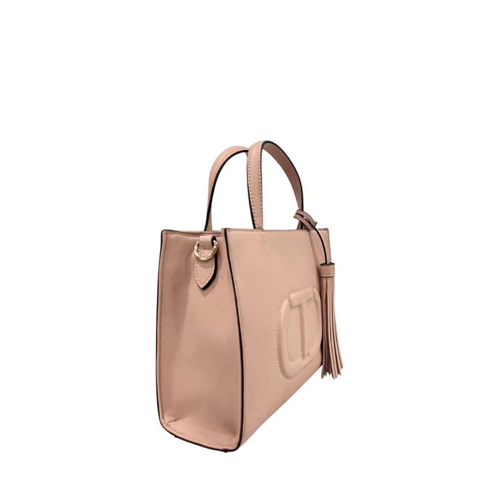Shoulder Bag by Twinset for women in polyurethane gold, multicolor & pink showcases a statuesque silhouette, artfully detailed with a secure zipper, organized built-in-compartments, and versatile shoulder-strap & adjustable-strap for a statuesque look.