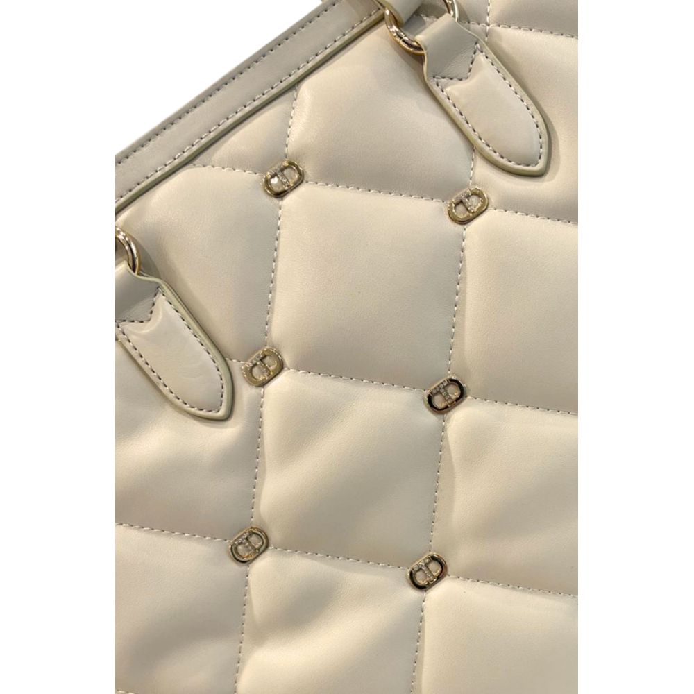 Shoulder Bag by Twinset for women in polyethylene gold & white features an effortlessly chic silhouette with a secure zipper, ample , and versatile shoulder-strap for effortlessly chic everyday luxury.
