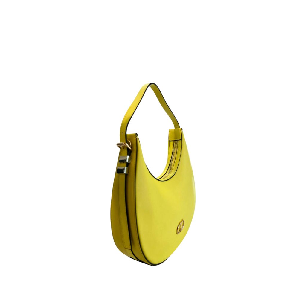 Shoulder Clutch Handbag by Twinset for women in polyethylene bicolour & gold features a sculptural silhouette with a secure zipper, organized built-in-compartments, and versatile shoulder-strap & adjustable-strap for a sculptural finish.