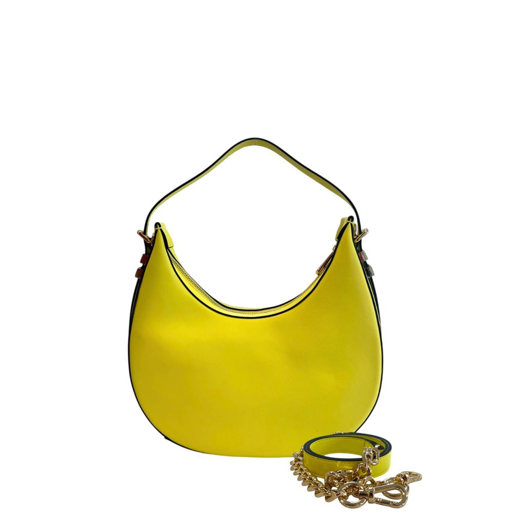 Shoulder Clutch Handbag by Twinset for women in polyethylene bicolour & gold features an sculptural silhouette, showcasing a secure zipper and sculptural built-in-compartments with versatile shoulder-strap & adjustable-strap for a sophisticated look.
