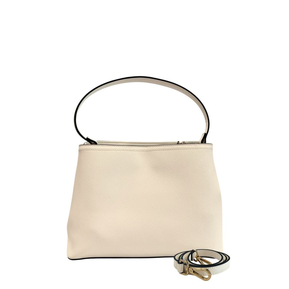 Shoulder Bag by Twinset for women in polyurethane gold & white presents a statuesque silhouette, showcasing a secure magnetic & button and statuesque built-in-compartments with versatile shoulder-strap & adjustable-strap for a sophisticated look.