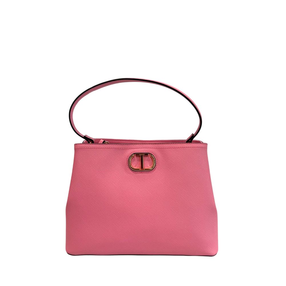 Shoulder Bag by Twinset for women in polyurethane gold, multicolor & pink features a stately silhouette, showcasing a secure magnetic & button, ample built-in-compartments, and stately shoulder-strap & adjustable-strap for a stately finish.