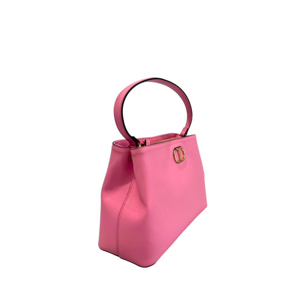 Shoulder Bag by Twinset for women in polyurethane gold, multicolor & pink presents a statuesque silhouette, showcasing a secure magnetic & button and statuesque built-in-compartments with versatile shoulder-strap & adjustable-strap for a sophisticated look.