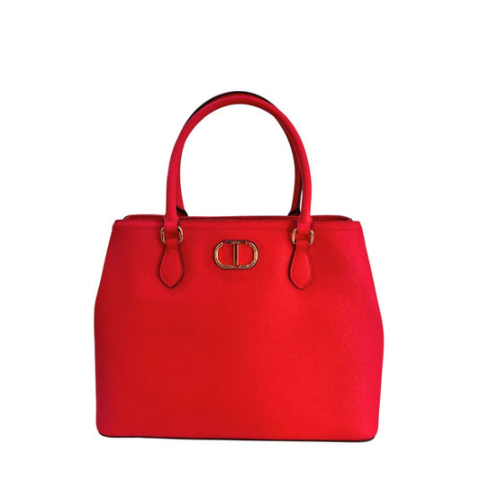 Shoulder Bag by Twinset for women in polyurethane gold, multicolor, red, white & signature features a statuesque silhouette, showcasing a secure magnetic & button and statuesque built-in-compartments with versatile shoulder-strap & adjustable-strap for a statuesque finish.