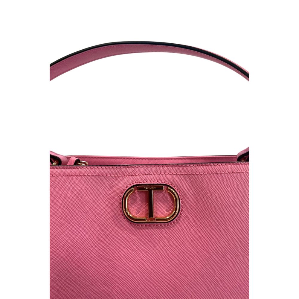 Shoulder Bag by Twinset for women in polyurethane gold, multicolor & pink features a statuesque silhouette, showcasing a secure magnetic & button and statuesque built-in-compartments with versatile shoulder-strap & adjustable-strap for a statuesque finish.