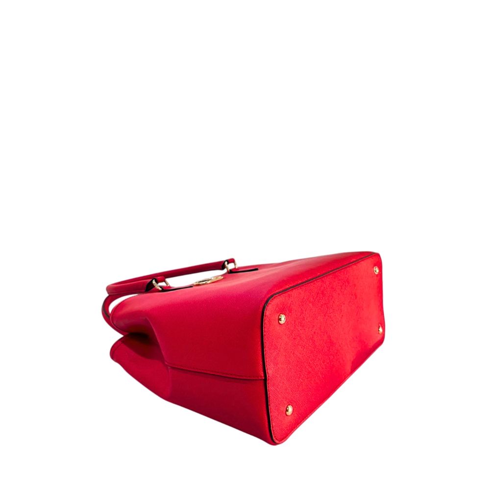 Shoulder Bag by Twinset for women in polyurethane gold, multicolor, red, white & signature presents a statuesque silhouette, showcasing a secure magnetic & button and statuesque built-in-compartments with versatile shoulder-strap & adjustable-strap for a sophisticated look.