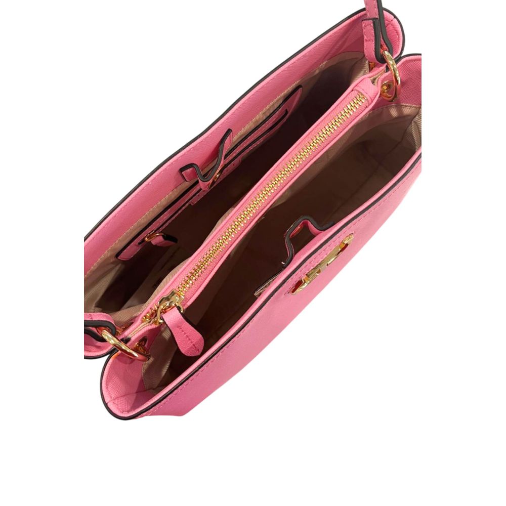 Shoulder Bag by Twinset for women in polyurethane gold, multicolor & pink features an effortlessly chic silhouette with a secure magnetic & button, ample built-in-compartments, and versatile shoulder-strap & adjustable-strap for effortlessly chic everyday luxury.