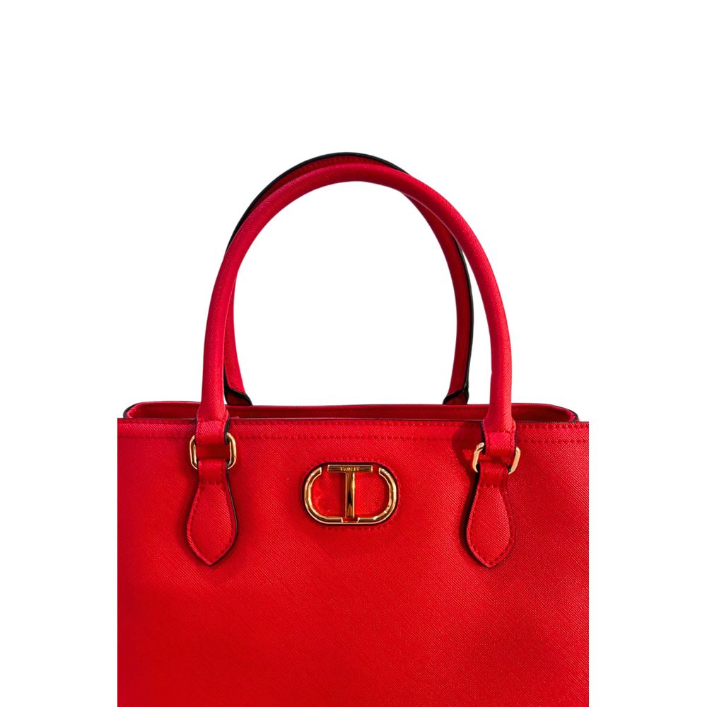 Shoulder Bag by Twinset for women in polyurethane gold, multicolor, red, white & signature features an effortlessly chic silhouette with a secure magnetic & button, ample built-in-compartments, and versatile shoulder-strap & adjustable-strap for effortlessly chic everyday luxury.