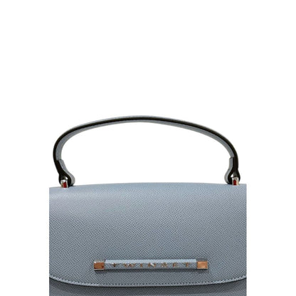 Mini Flap Shoulder Bag by Twinset for women in polyurethane blue & silver features a effortless chic silhouette with a secure flap, magnetic & button, ample , and versatile shoulder-strap & adjustable-strap for a effortless chic finish.