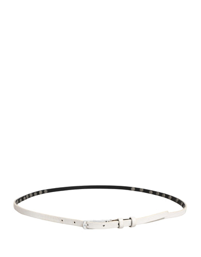 Costume National White Leather Studded Cintura Belt