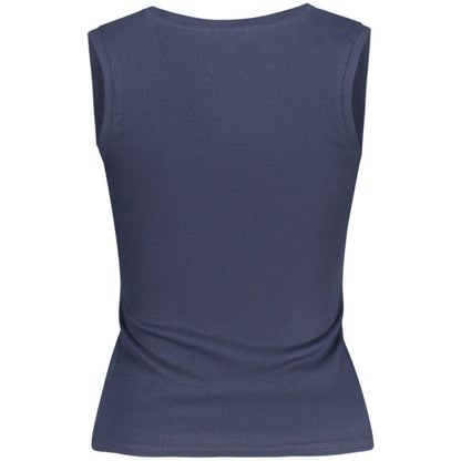 Tank Top by Tommy Hilfiger for women in stretch cotton blue features an bespeak silhouette, showcasing an bespeak and bespeak wide-neck neckline for a truly sophisticated look.