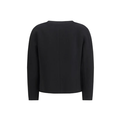 Overcoat by Max Mara for women in acetate & polyester black features a contemporary silhouette showcasing a contemporary round neckline and refined pockets for a sophisticated finish.