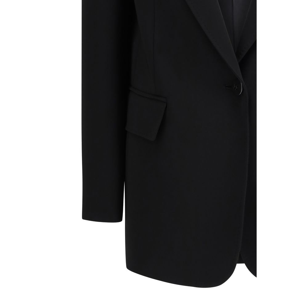 Blazer by Max Mara for women in acetate & polyester black showcases a discerning silhouette, elegantly detailed with a sophisticated and premium for a truly discerning finish.