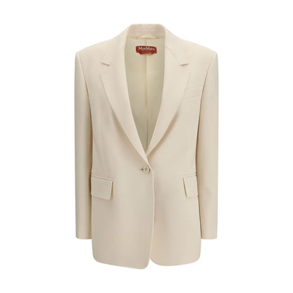 Blazer by Max Mara for women in acetate & polyester beige showcases a polished silhouette, highlighted by a refined and polished for a sophisticated finish.