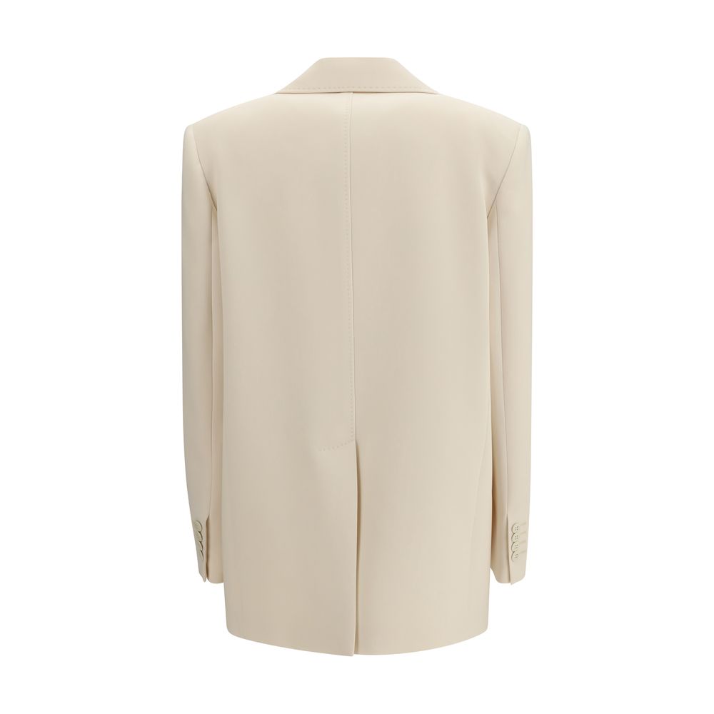 Blazer by Max Mara for women in acetate & polyester beige presents a distinguished silhouette, detailed with a distinguished and distinctive for a truly sophisticated finish.