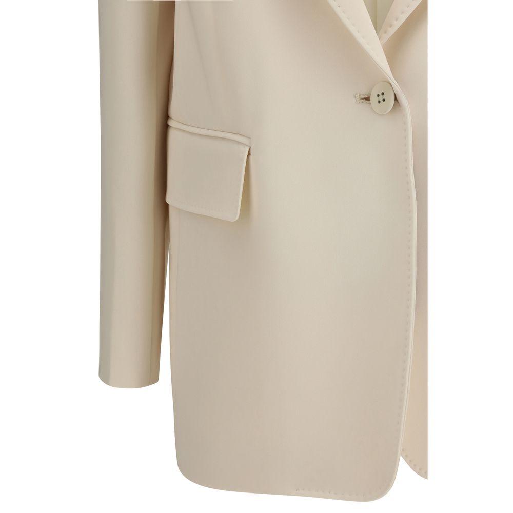 Blazer by Max Mara for women in acetate & polyester beige presents a distinguished silhouette, detailed with a distinguished and distinctive for a truly sophisticated finish.