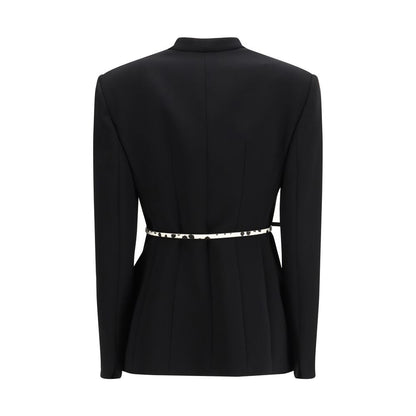 Overcoat by Max Mara for women in polyester suede leather black showcases a architectural silhouette, artfully detailed with a distinctive and functional pockets for a architectural finish.