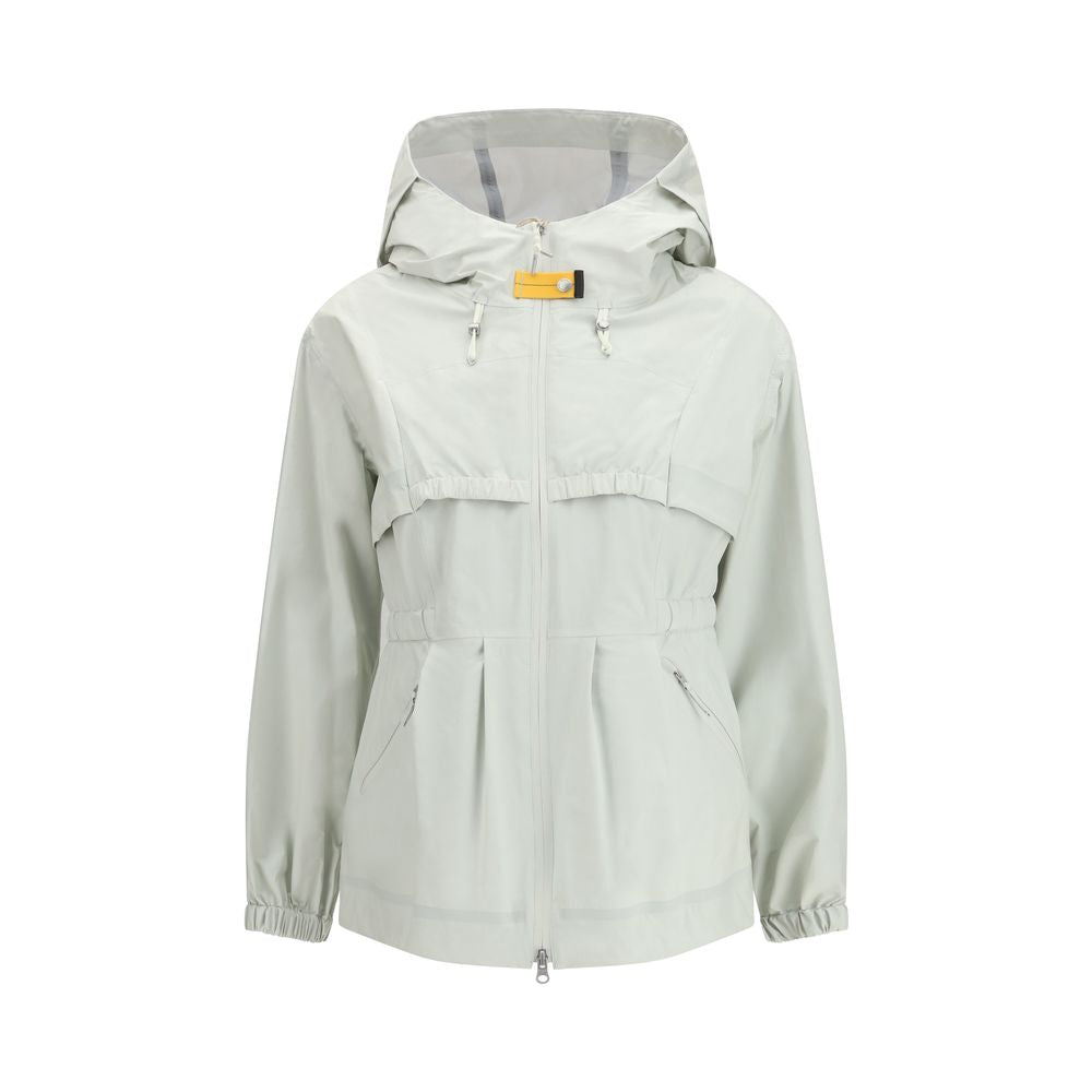 Hooded Windbreaker Jacket by Parajumpers for women in polyamide & polyester white showcases a modern silhouette, integrating water-resistant, hooded & windproof and a modern hooded neckline for a sophisticated finish.