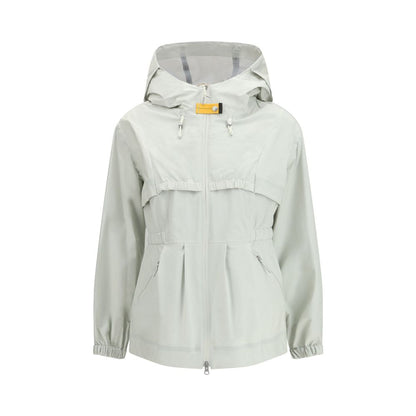 Hooded Windbreaker Jacket by Parajumpers for women in polyamide & polyester white showcases a modern silhouette, integrating water-resistant, hooded & windproof and a modern hooded neckline for a sophisticated finish.