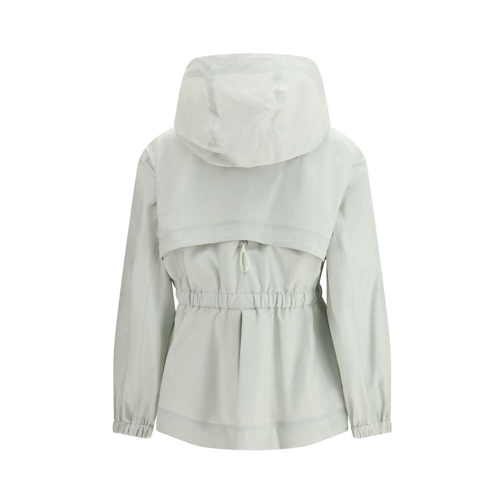 Hooded Windbreaker Jacket by Parajumpers for women in polyamide & polyester white features an stylish silhouette, showcasing a sophisticated hooded neckline and performance-driven water-resistant, hooded & windproof for a premium, stylish look.
