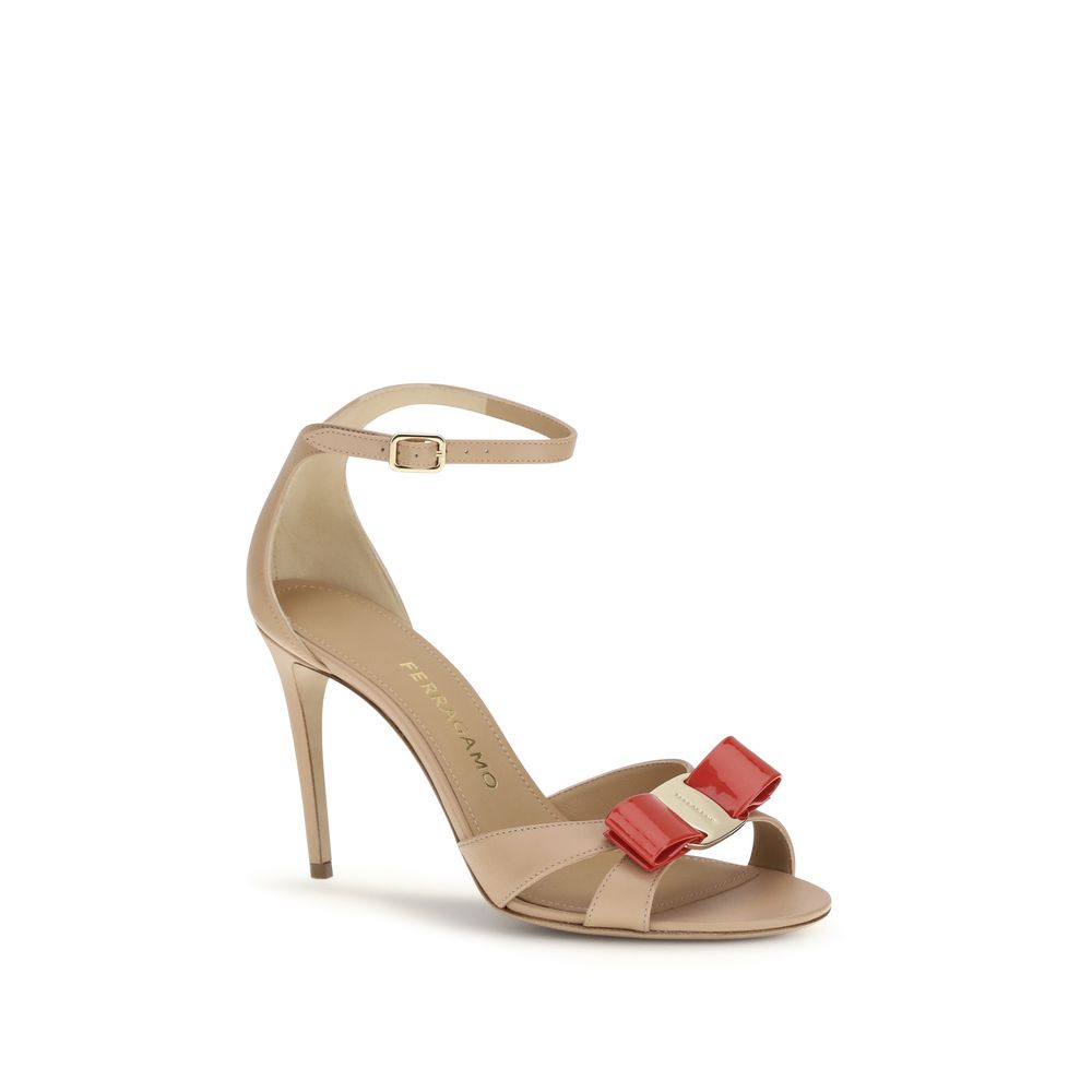 Stiletto Sandals by Ferragamo for women in bos taurus calf leather and beige presents a captivating silhouette, showcasing the signature style of the Women's Bos Taurus Calf Leather Stiletto Sandals with a captivating stiletto and captivating .