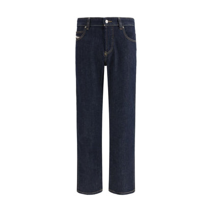 Jeans by Diesel for men in stretch organic cotton denim black & natural features an refined tailoring silhouette, showcasing a premium regular-fit & slim with a and long cut for a refined tailoring look.