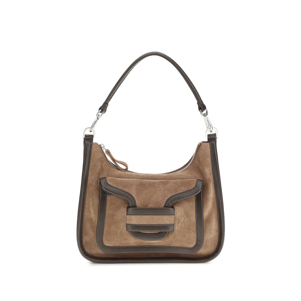 Shoulder Flap Bag by Pierre Hardy for women in bos taurus calfskin leather brown features a effortless chic silhouette with a secure flap, magnetic & button, ample external-pockets, and versatile shoulder-strap, handle & adjustable-strap for a effortless chic finish.